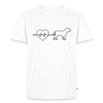 Battements de cœur de chien - T-shirt Premium bio Homme - blanc - Devant - Nico (187cm)