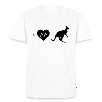 Battements de cœur kangourou - T-shirt Premium bio Homme - blanc - Devant - Nico (187cm)