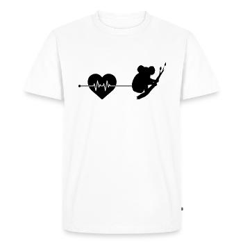 Battement de cœur de koala - T-shirt Premium bio Homme - blanc - Devant - Nico (187cm)