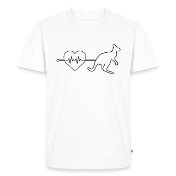 Battements de cœur kangourou - T-shirt Premium bio Homme - blanc - Devant - Nico (187cm)