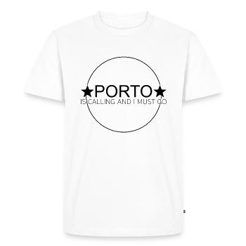 Citation de Porto - T-shirt Premium bio Homme - blanc - Devant - Nico (187cm)