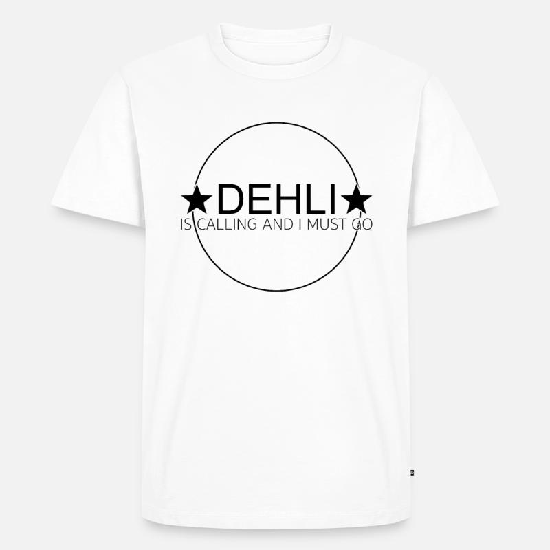 dehli is calling - Männer Premium Bio T-Shirt - Weiß