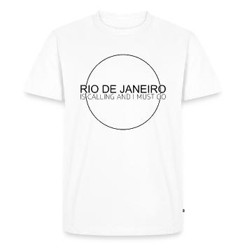 Citation de Rio de Janeiro - T-shirt Premium bio Homme - blanc - Devant - Nico (187cm)