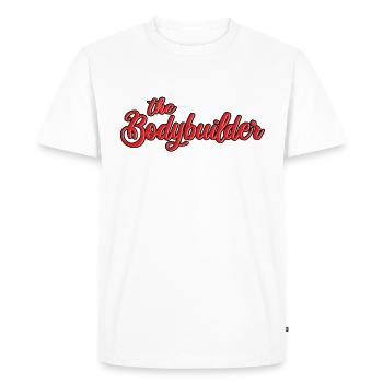 Le bodybuilder - T-shirt Premium bio Homme - blanc - Devant - Nico (187cm)