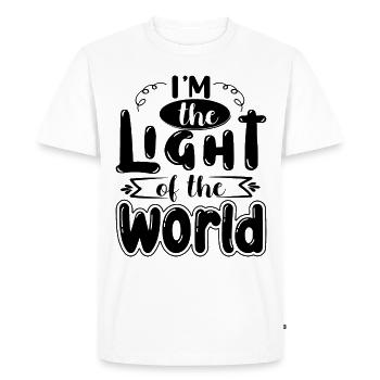 I am the light of the world, Funny saying - Men's Premium Organic T-Shirt - white - Front - Nico (187cm)