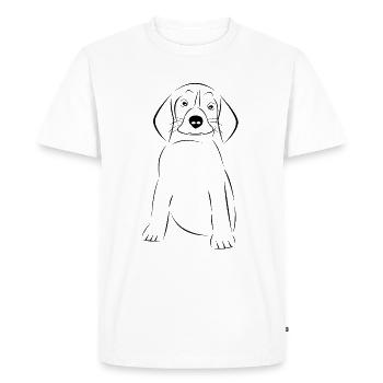 mignon chien animal de compagnie - T-shirt Premium bio Homme - blanc - Devant - Nico (187cm)