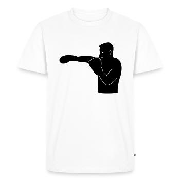 Silhouette de boxeur - T-shirt Premium bio Homme - blanc - Devant - Nico (187cm)