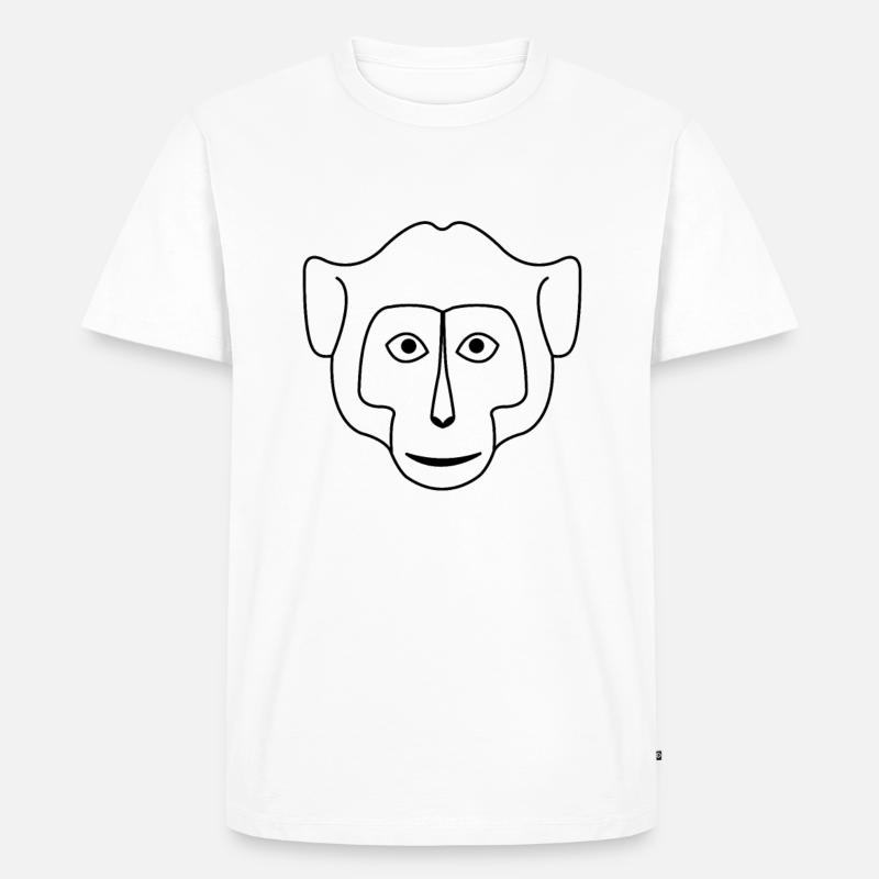 Affe Affengesicht Zeichnung - Männer Premium Bio T-Shirt - Weiß