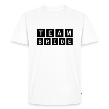 Épouse de l’équipe Épouse de l’équipe - T-shirt Premium bio Homme - blanc - Devant - Nico (187cm)