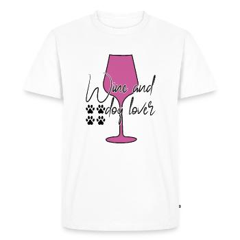Amateurs de vin et de chiens - T-shirt Premium bio Homme - blanc - Devant - Nico (187cm)