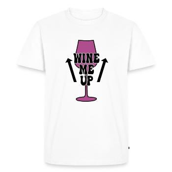 drôle de dicton de vin - T-shirt Premium bio Homme - blanc - Devant - Nico (187cm)
