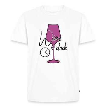 L’heure du vin dit drôle - T-shirt Premium bio Homme - blanc - Devant - Nico (187cm)