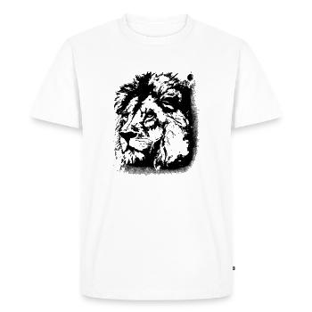 Tête de lion - T-shirt Premium bio Homme - blanc - Devant - Nico (187cm)