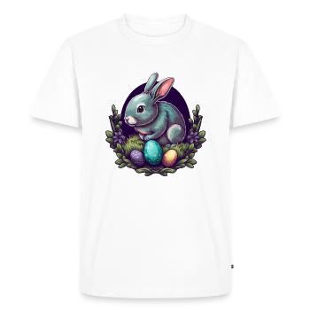 Lapin de Pâques lapin - T-shirt Premium bio Homme - blanc - Devant - Nico (187cm)
