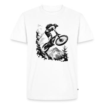 VTT - T-shirt Premium bio Homme - blanc - Devant - Nico (187cm)