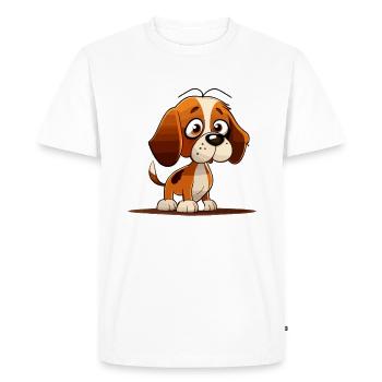 Chien dans le style comique - T-shirt Premium bio Homme - blanc - Devant - Nico (187cm)