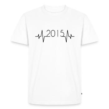 2015 Heartbeat - Men's Premium Organic T-Shirt - white - Front - Nico (187cm)