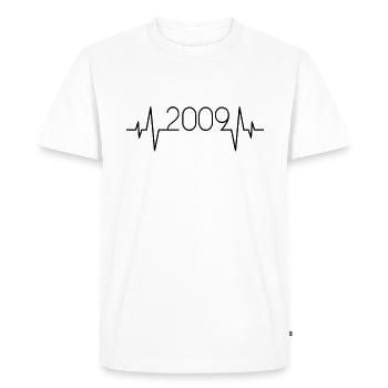 Battement de cœur 2009 - T-shirt Premium bio Homme - blanc - Devant - Nico (187cm)