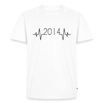 Battement de cœur 2014 - T-shirt Premium bio Homme - blanc - Devant - Nico (187cm)