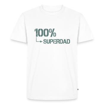 100% Superdad - T-shirt Premium bio Homme - blanc - Devant - Nico (187cm)