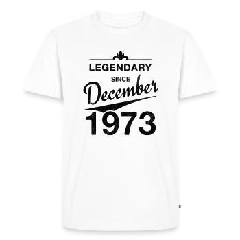 50e anniversaire Légendaire Décembre 1973 Volume 73 - T-shirt Premium bio Homme - blanc - Devant - Nico (187cm)