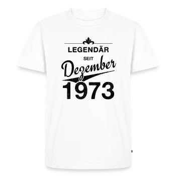 50e anniversaire Légendaire Décembre 1973 Volume 73 - T-shirt Premium bio Homme - blanc - Devant - Nico (187cm)