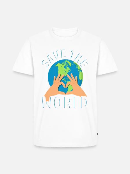 Save the World - Männer Premium Bio T-Shirt - Weiß