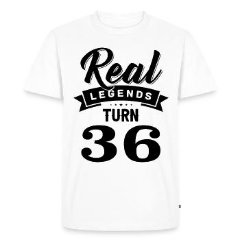 Real legends turn 36, 36 birthday - Men's Premium Organic T-Shirt - white - Front - Nico (187cm)