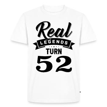 Real Legends Turn 52, 52 Birthday - Men's Premium Organic T-Shirt - white - Front - Nico (187cm)