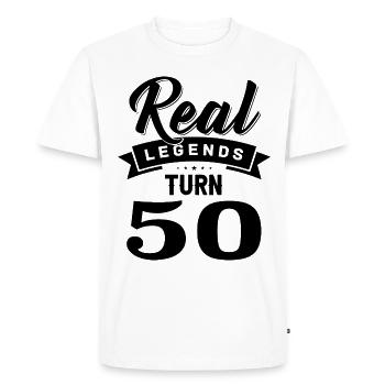 Real legends turn 50, 50 birthday - Men's Premium Organic T-Shirt - white - Front - Nico (187cm)