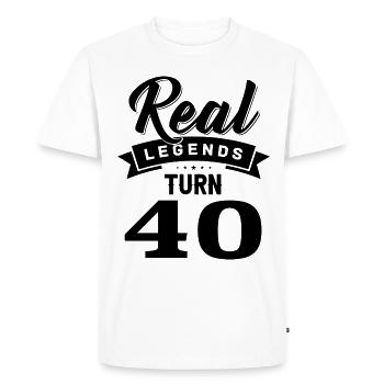 Real legends turn 40, 40 birthday - Men's Premium Organic T-Shirt - white - Front - Nico (187cm)