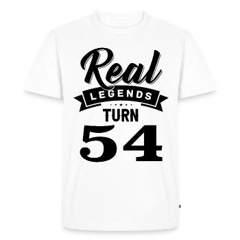 Real legends turn 54, 54 birthday - Men's Premium Organic T-Shirt - white - Front - Nico (187cm)