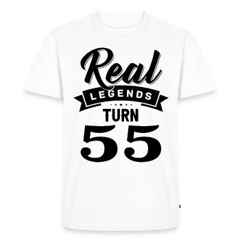 Real Legends fête ses 55 ans, 55 ans - T-shirt Premium bio Homme - blanc - Devant - Nico (187cm)
