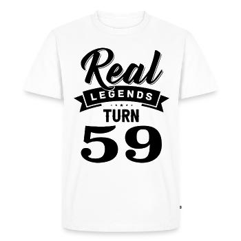 Real legends turn 59, 59 birthday - Men's Premium Organic T-Shirt - white - Front - Nico (187cm)
