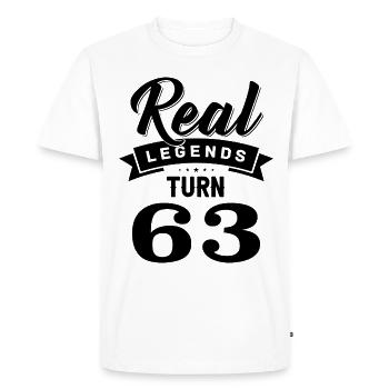Real legends turn 63, 63 birthday - Men's Premium Organic T-Shirt - white - Front - Nico (187cm)