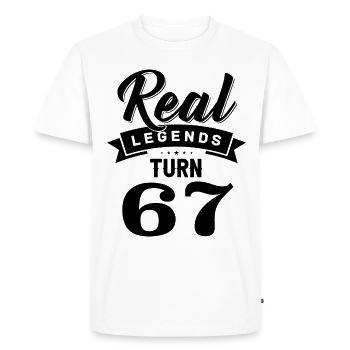 Real Legends fête ses 67 ans, 67 ans - T-shirt Premium bio Homme - blanc - Devant - Nico (187cm)