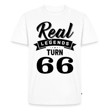 Real legends turn 66, 66 birthday - Men's Premium Organic T-Shirt - white - Front - Nico (187cm)