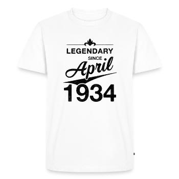90e anniversaire légendaire avril 1934 Volume 34 - T-shirt Premium bio Homme - blanc - Devant - Nico (187cm)