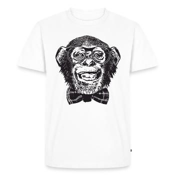 Monkey Nerd - Men's Premium Organic T-Shirt - white - Front - Nico (187cm)