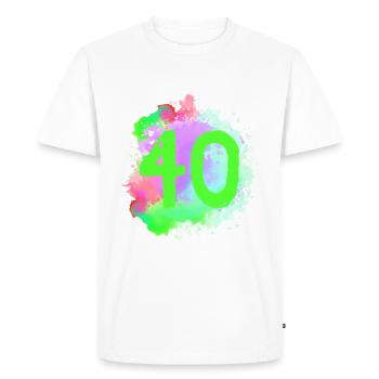 40 Nombre d’objets blob - T-shirt Premium bio Homme - blanc - Devant - Nico (187cm)