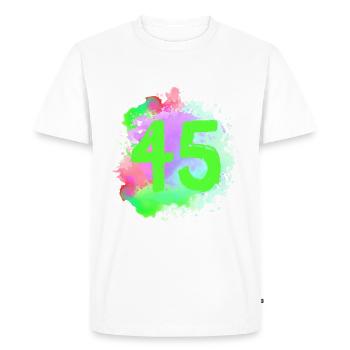 45 Number of blobs - Men's Premium Organic T-Shirt - white - Front - Nico (187cm)