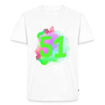51 Nombre d’objets blob - T-shirt Premium bio Homme - blanc - Devant - Nico (187cm)
