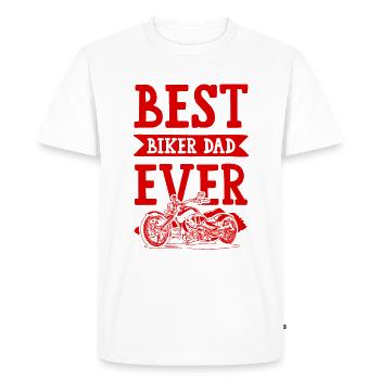 Biker Dad - Men's Premium Organic T-Shirt - white - Front - Nico (187cm)