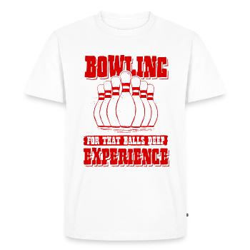 Expériences de bowling - T-shirt Premium bio Homme - blanc - Devant - Nico (187cm)