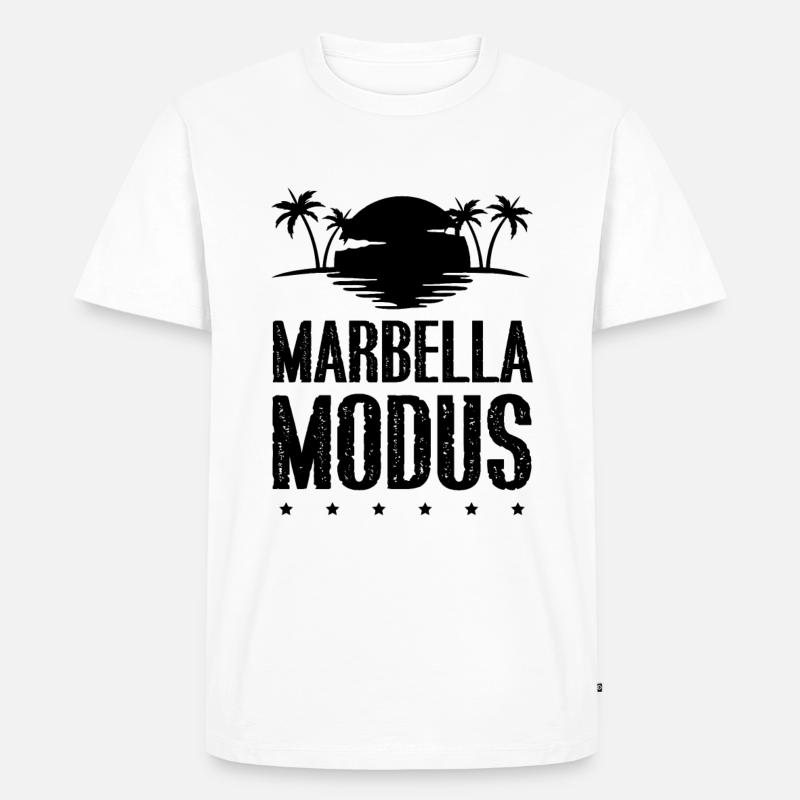 Marbella Modus - Männer Premium Bio T-Shirt - Weiß