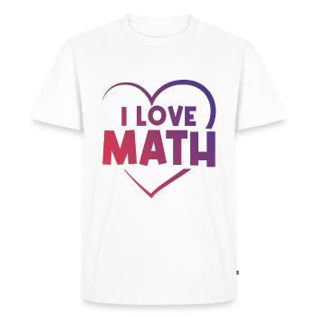 J’adore les maths - T-shirt Premium bio Homme - blanc - Devant - Nico (187cm)