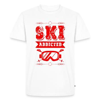 Ski Addicted - Men's Premium Organic T-Shirt - white - Front - Nico (187cm)