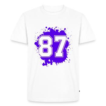 87 Nombre d’objets blob - T-shirt Premium bio Homme - blanc - Devant - Nico (187cm)