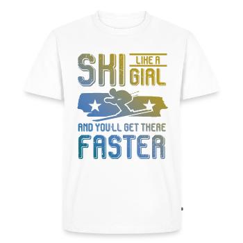 Ski filles - T-shirt Premium bio Homme - blanc - Devant - Nico (187cm)
