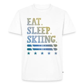Manger dormir Ski - T-shirt Premium bio Homme - blanc - Devant - Nico (187cm)